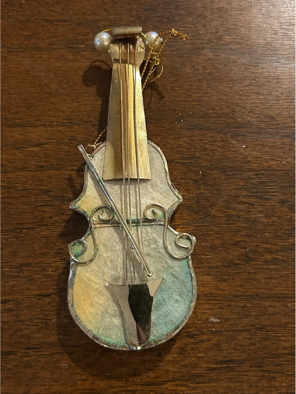 1998 E.C. Vintage Miniature Violin Ornament Made in Philippines